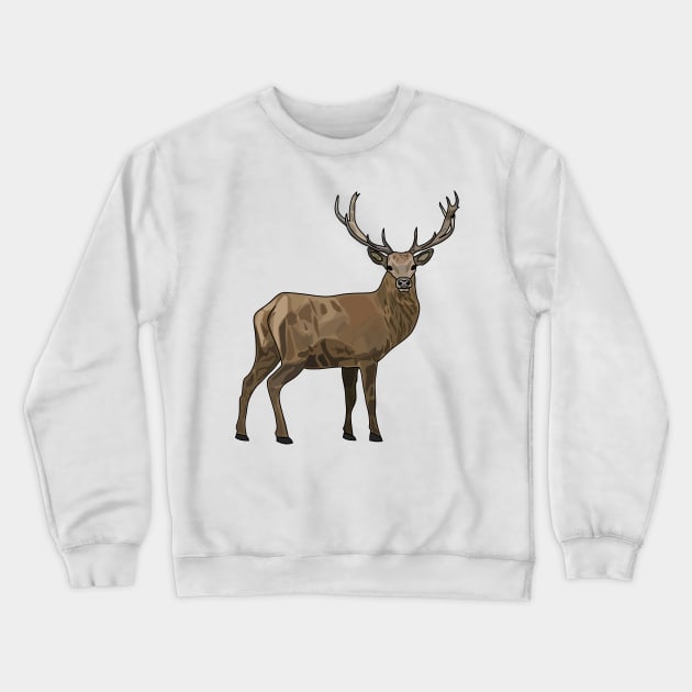 Deer cartoon illustration Crewneck Sweatshirt by Miss Cartoon